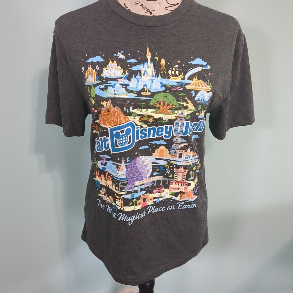 Disney Park Icons Attraction Dated women's extra small Shirt NewDisney Park Icon